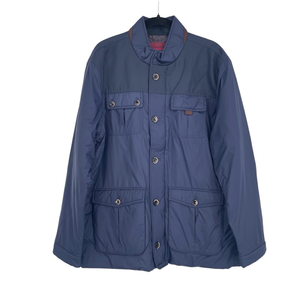 UNTUCKit Mens Long Sleeve Button Front All Weather Navy Luxury Jacket XL - Picture 2 of 11